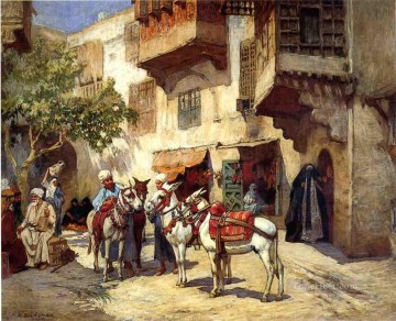  Place Painting - Marketplace in North Africa Arabic Frederick Arthur Bridgman
